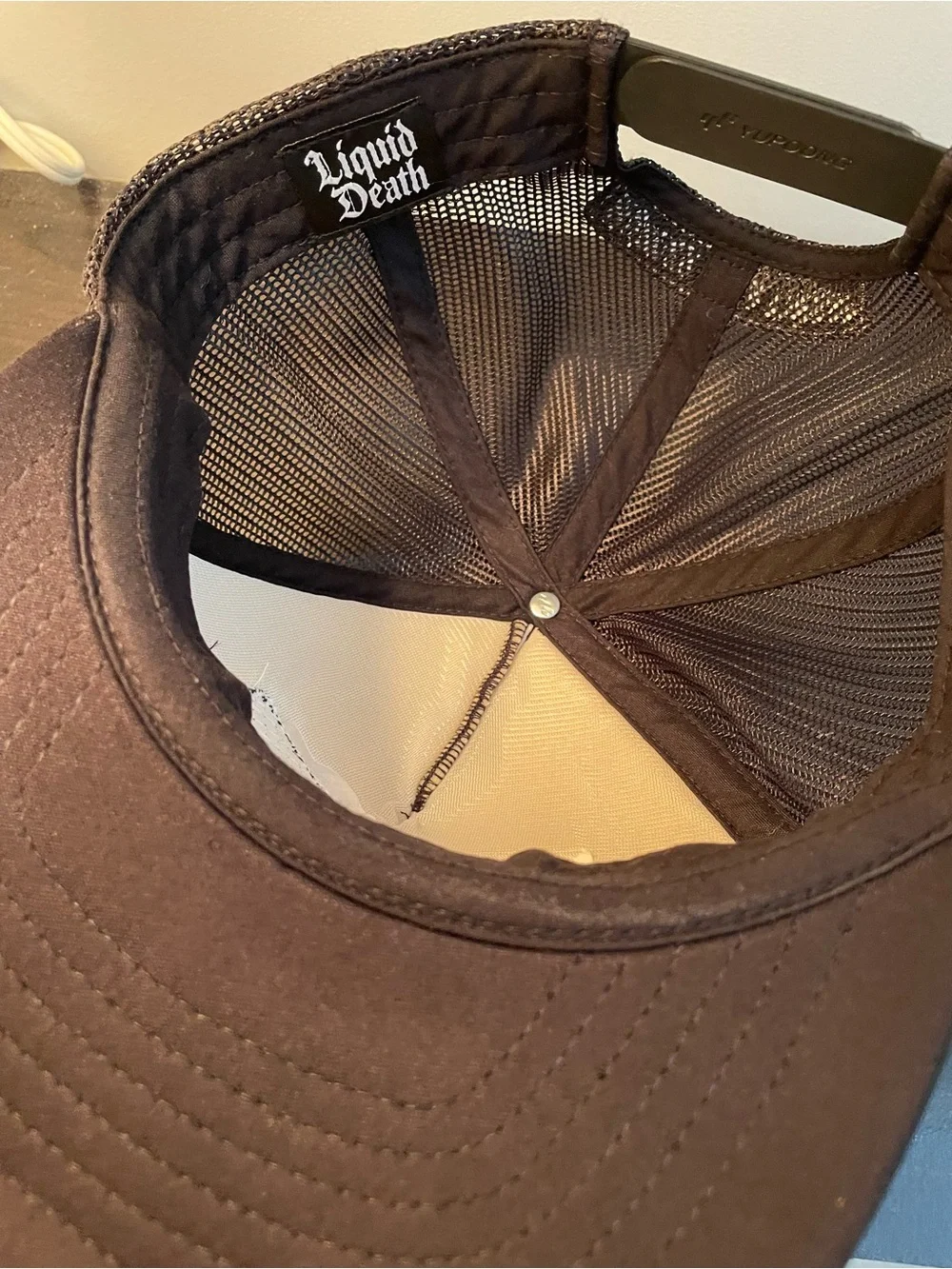 Liquid Death Kids Black Trucker Hat with Red Patch
